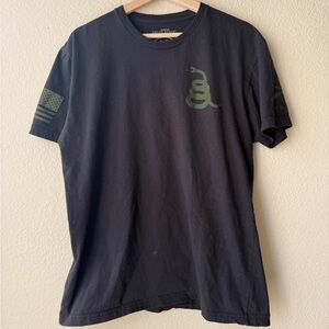 Grunt Style Black Short Sleeve Tee with Olive Snake Logo